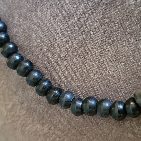 Vtg Antler Beaded Horn Carved Elephant Pendant African Unisex Necklace - Picture 7 of 11